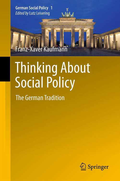 Book cover of Thinking About Social Policy: The German Tradition
