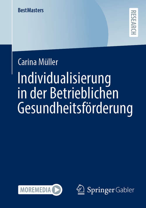 Book cover of Individualisierung in der Betrieblichen Gesundheitsförderung (BestMasters)