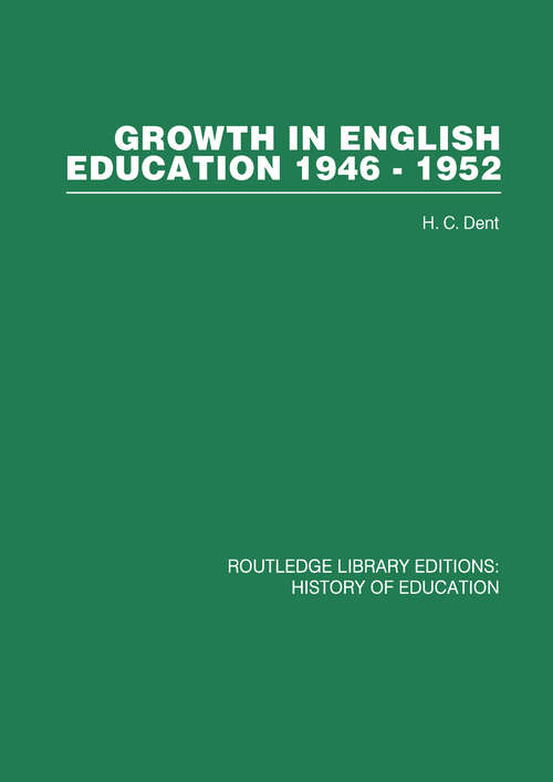 Book cover of Growth in English Education: 1946-1952