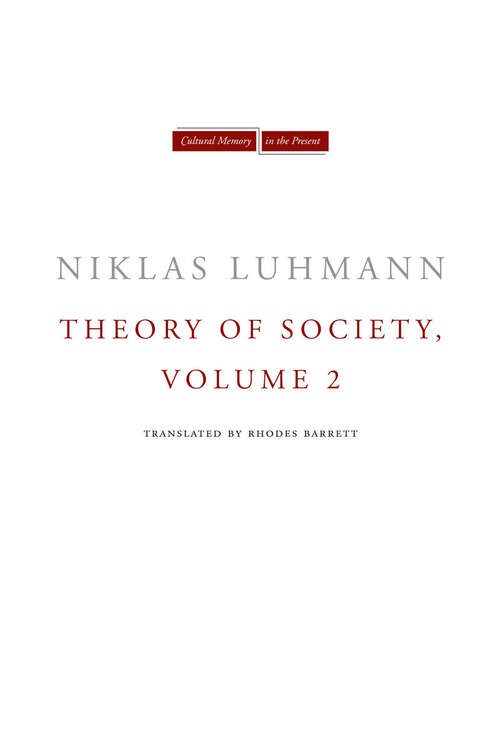 Book cover of Theory of Society, Volume 2