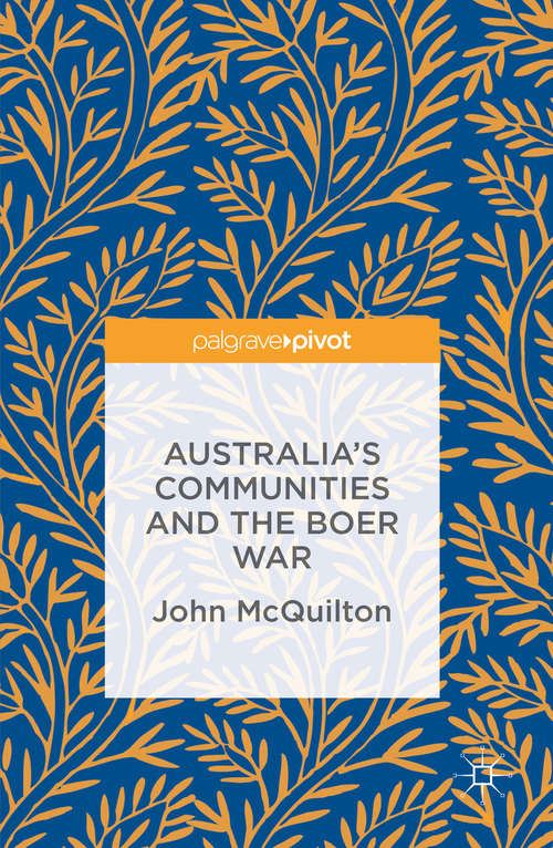Book cover of Australia's Communities and the Boer War
