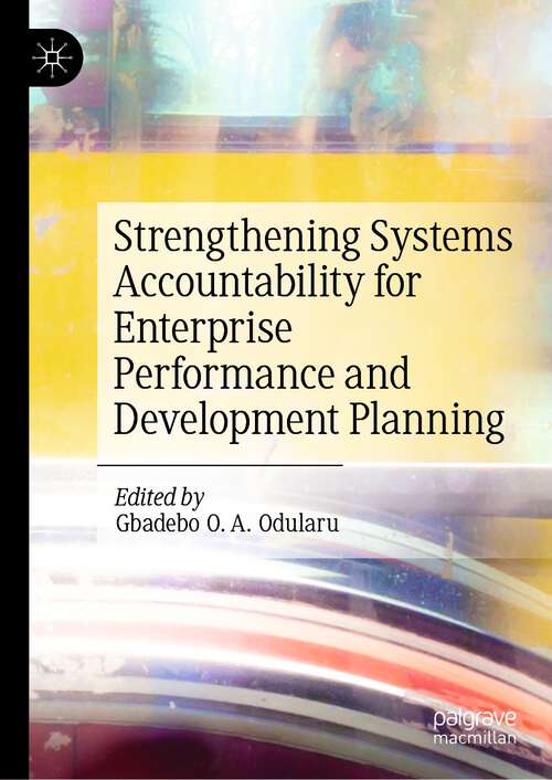 Book cover of Strengthening Systems Accountability for Enterprise Performance and Development Planning (1st ed. 2022)