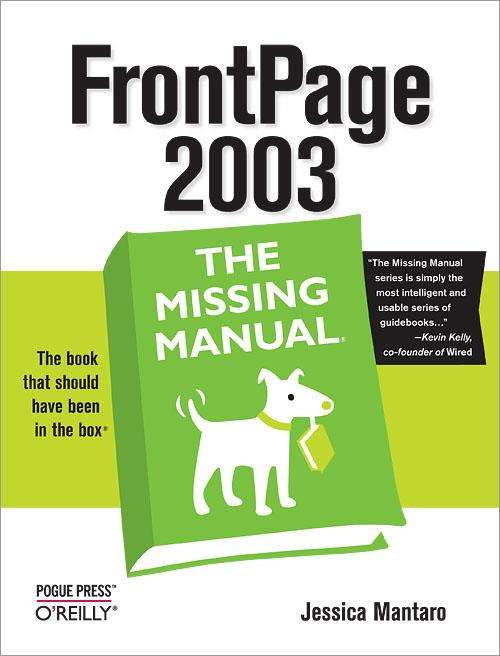 Book cover of FrontPage 2003: The Missing Manual