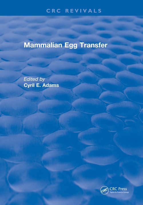 Book cover of Mammalian Egg Transfer
