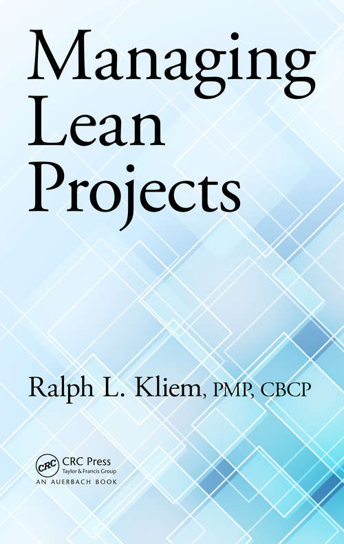 Book cover of Managing Lean Projects