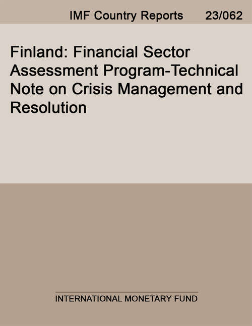 Book cover of Finland: Financial Sector Assessment Program-Technical Note on Crisis Management and Resolution