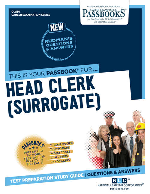 Book cover of Head Clerk (Surrogate): Passbooks Study Guide (Career Examination Series: C-2009)