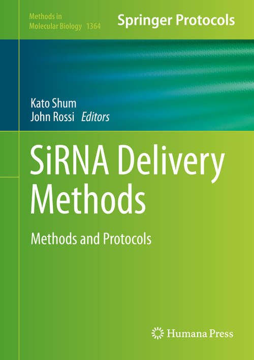 Book cover of SiRNA Delivery Methods