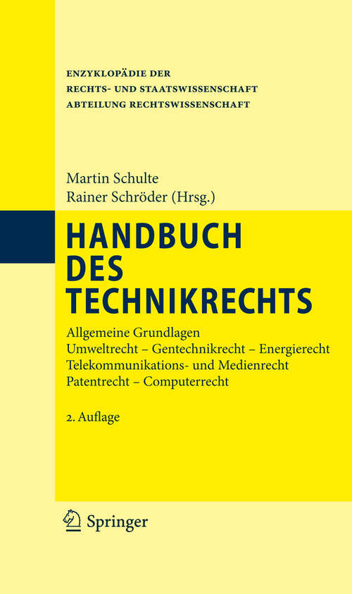 Book cover of Handbuch des Technikrechts