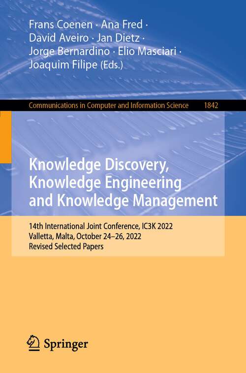 Cover image of Knowledge Discovery, Knowledge Engineering and Knowledge Management