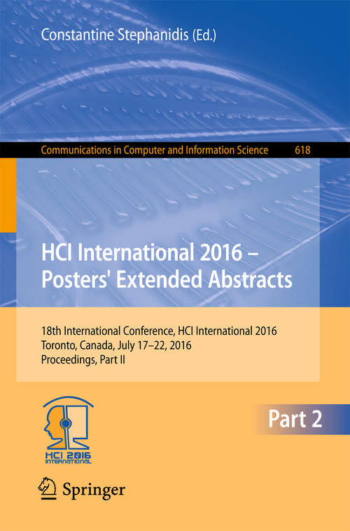 HCI International 2016 - Posters' Extended Abstracts