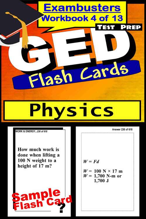 Book cover of GED Test Prep Flash Cards: Physics (Exambusters GED Workbook: 4 of 13)