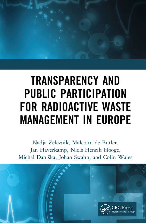 Book cover of Transparency and Public Participation for Radioactive Waste Management in Europe (1)