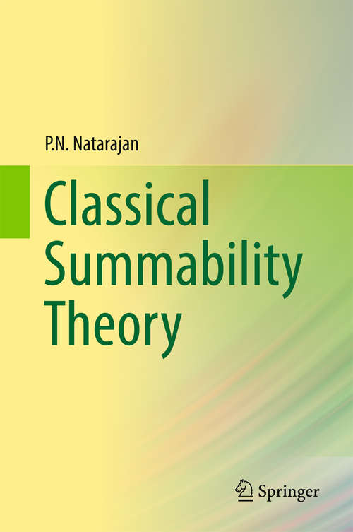 Book cover of Classical Summability Theory