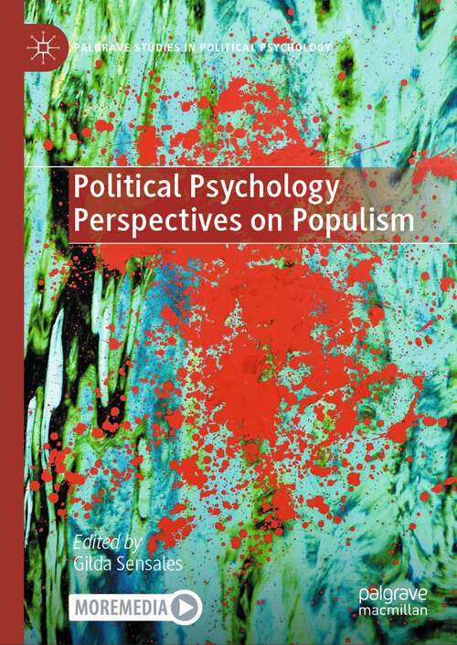 Book cover of Political Psychology Perspectives on Populism (2024) (Palgrave Studies in Political Psychology)