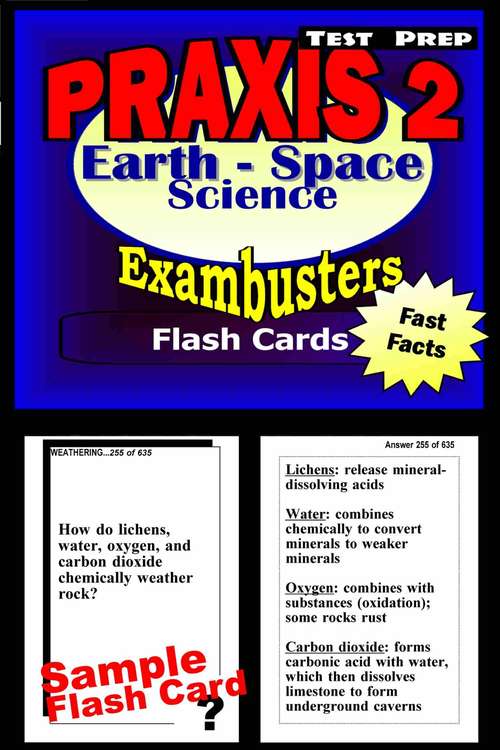 Book cover of PRAXIS II Test Prep Flash Cards: Earth/Space Sciences (Exambusters PRAXIS II Workbook #1)