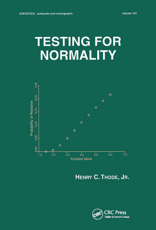 Book cover of Testing For Normality (1)