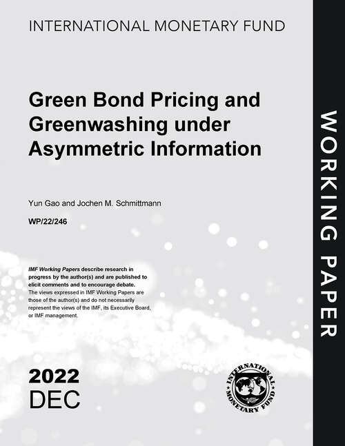 Book cover of Green Bond Pricing and Greenwashing under Asymmetric Information