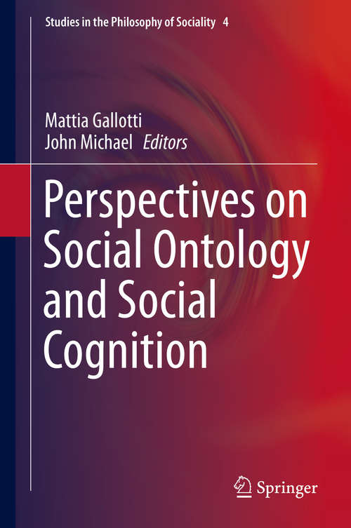 Book cover of Perspectives on Social Ontology and Social Cognition