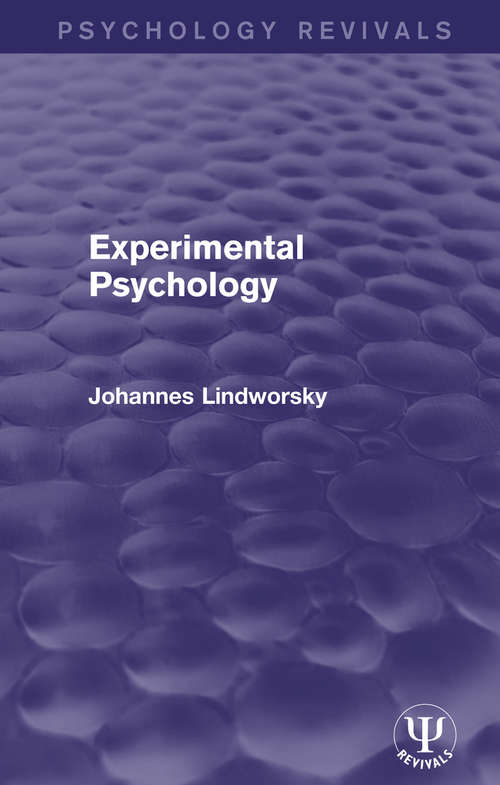 Book cover of Experimental Psychology (Psychology Revivals)