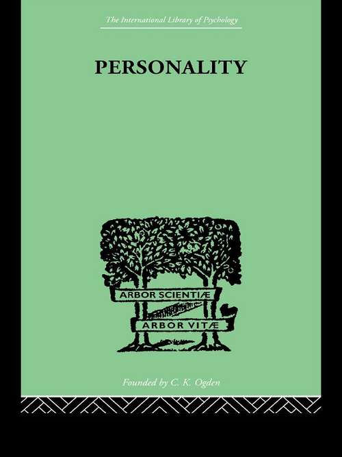 Book cover of Personality (International Library Of Psychology Ser.)