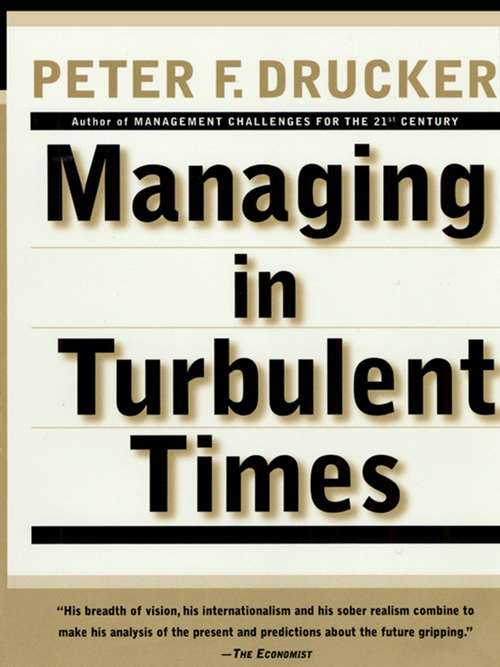 Book cover of Managing In Turbulent Times