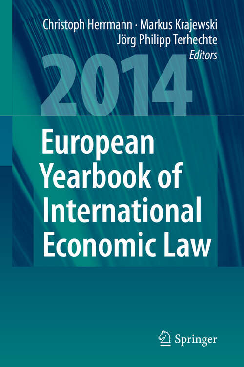 Book cover of European Yearbook of International Economic Law 2014