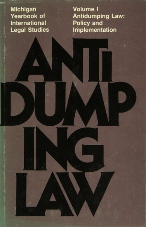Book cover of Antidumping Law