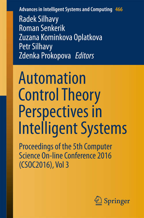Book cover of Automation Control Theory Perspectives in Intelligent Systems