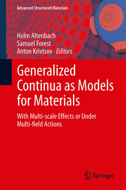 Book cover of Generalized Continua as Models for Materials