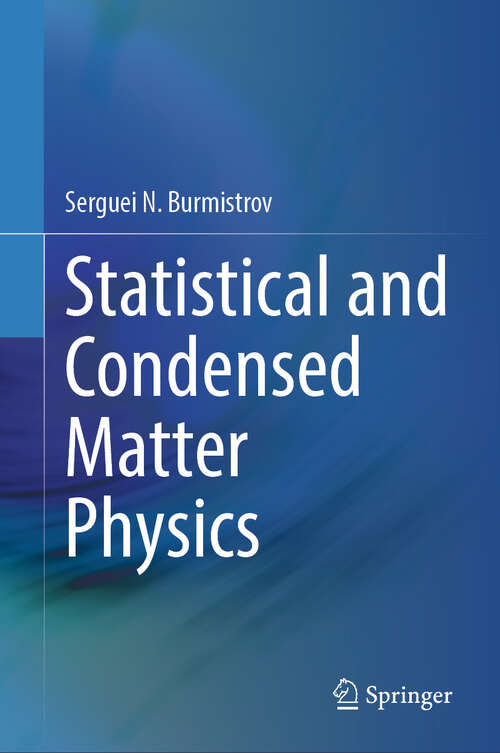 Book cover of Statistical and Condensed Matter Physics
