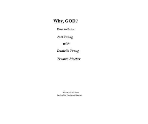 Book cover of Why, God? Come and See