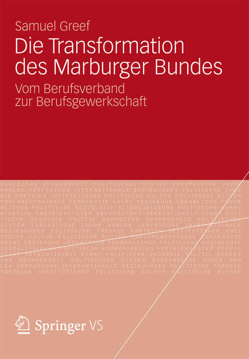 Book cover of Die Transformation des Marburger Bundes