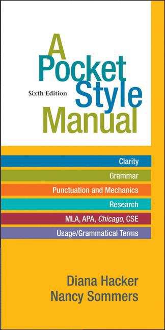 Book cover of A Pocket Style Manual (6th Edition)