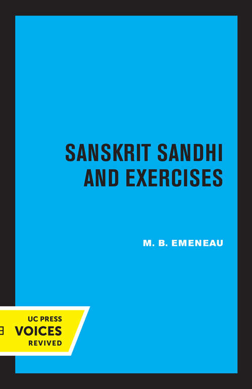 Book cover of Sanskrit Sandhi and Exercises, Revised Edition