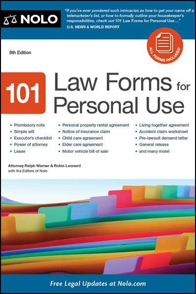 Book cover of 101 Law Forms for Personal Use