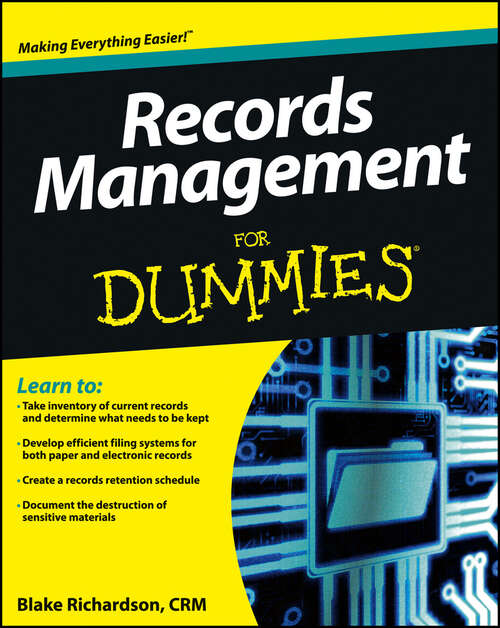 Book cover of Records Management For Dummies
