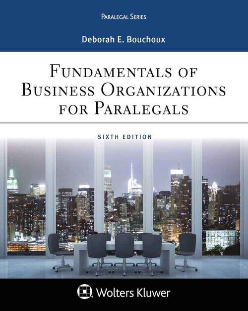 Book cover of Fundamentals of Business Organizations for Paralegals (Sixth Edition)