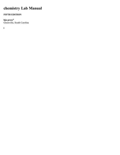 Book cover of Chemistry Lab Manual