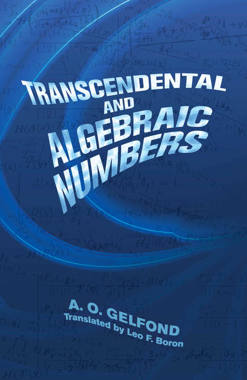 Book cover of Transcendental and Algebraic Numbers (Dover Books on Mathematics)