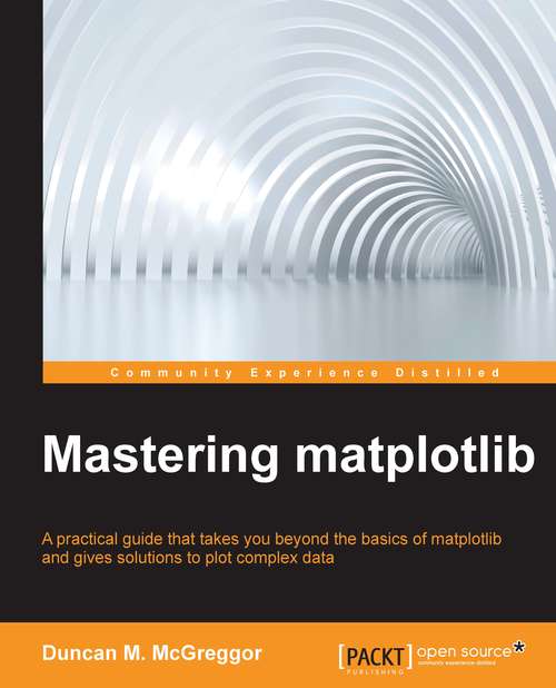 Book cover of Mastering matplotlib