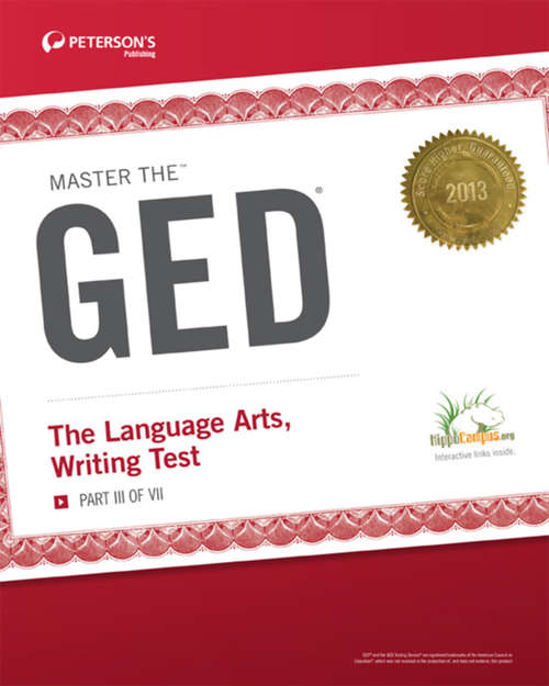 Book cover of Master the GED: The Language Arts, Writing Test