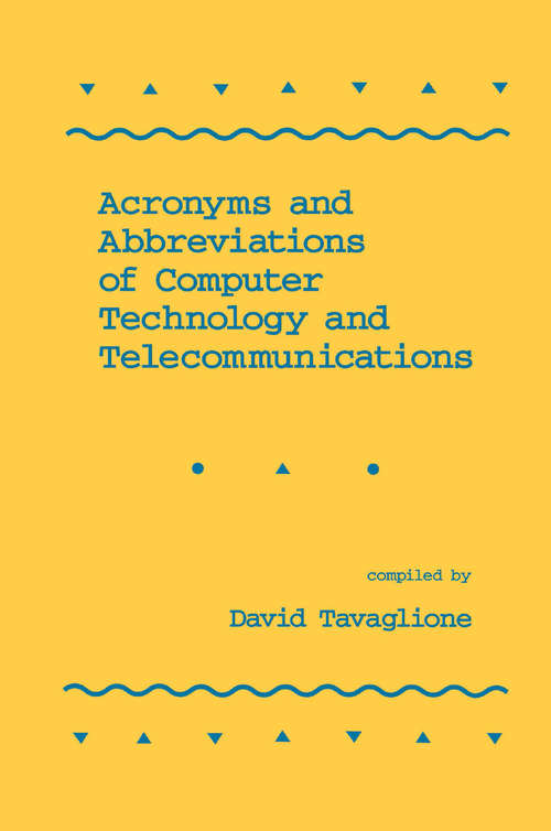 Book cover of Acronyms and Abbreviations of Computer Technology and Telecommunications