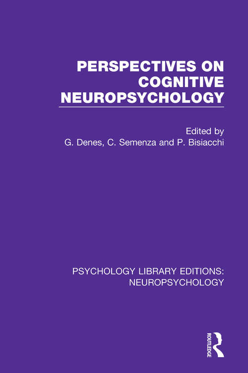 Book cover of Perspectives on Cognitive Neuropsychology (Psychology Library Editions: Neuropsychology #6)