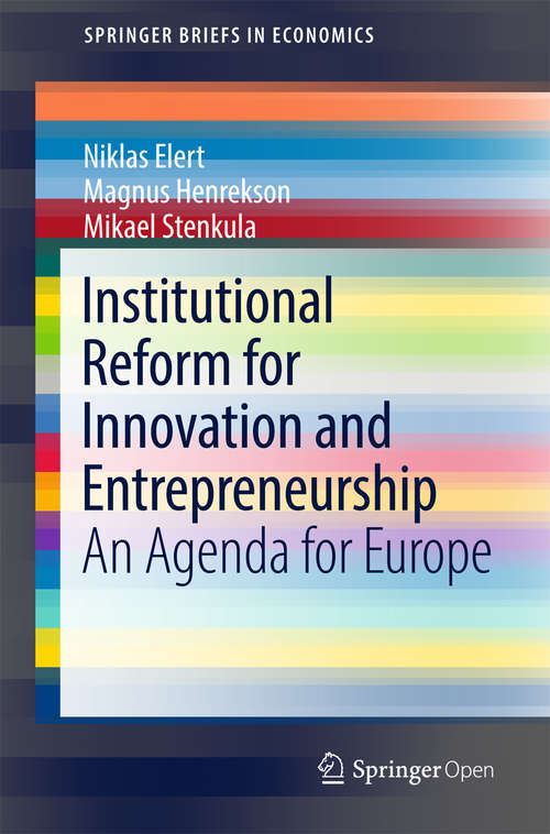 Book cover of Institutional Reform for Innovation and Entrepreneurship