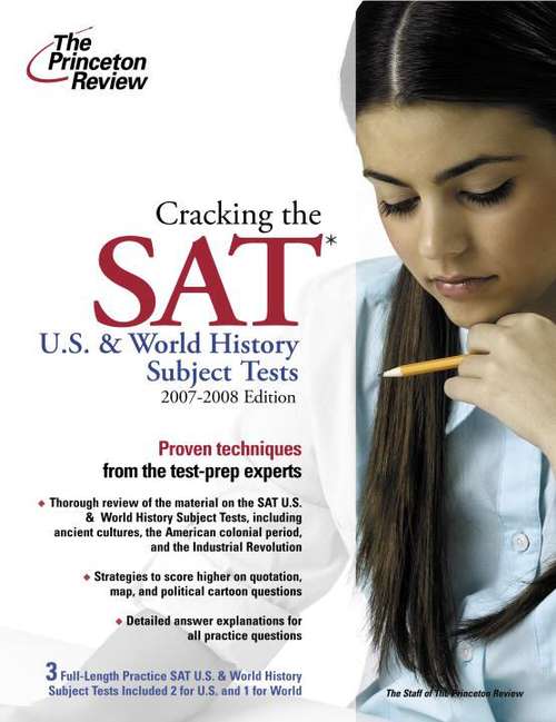 Book cover of Cracking the SAT U. S. and World History Subject Tests, 2007-2008