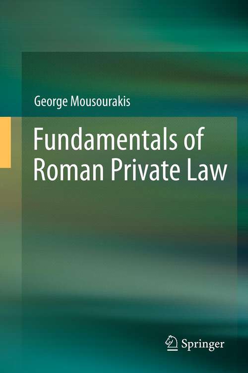 Book cover of Fundamentals of Roman Private Law
