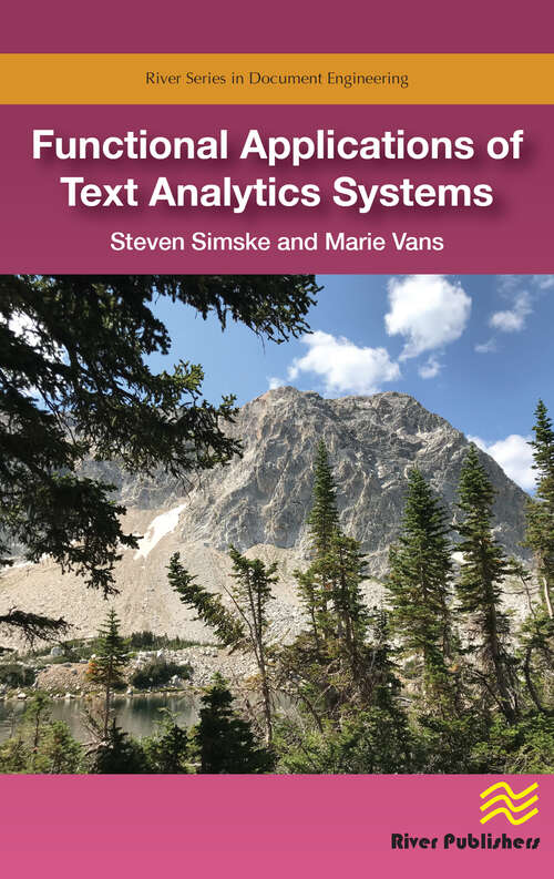 Book cover of Functional Applications of Text Analytics Systems