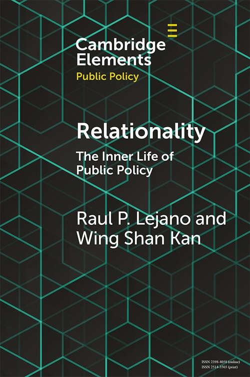Book cover of Relationality: The Inner Life of Public Policy (Elements in Public Policy)