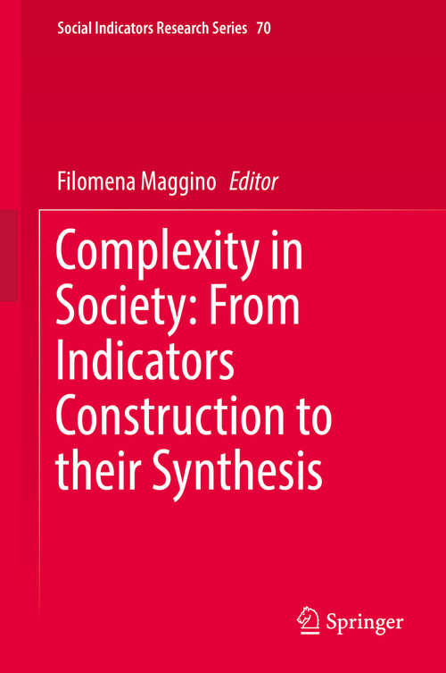 Book cover of Complexity in Society: From Indicators Construction to their Synthesis